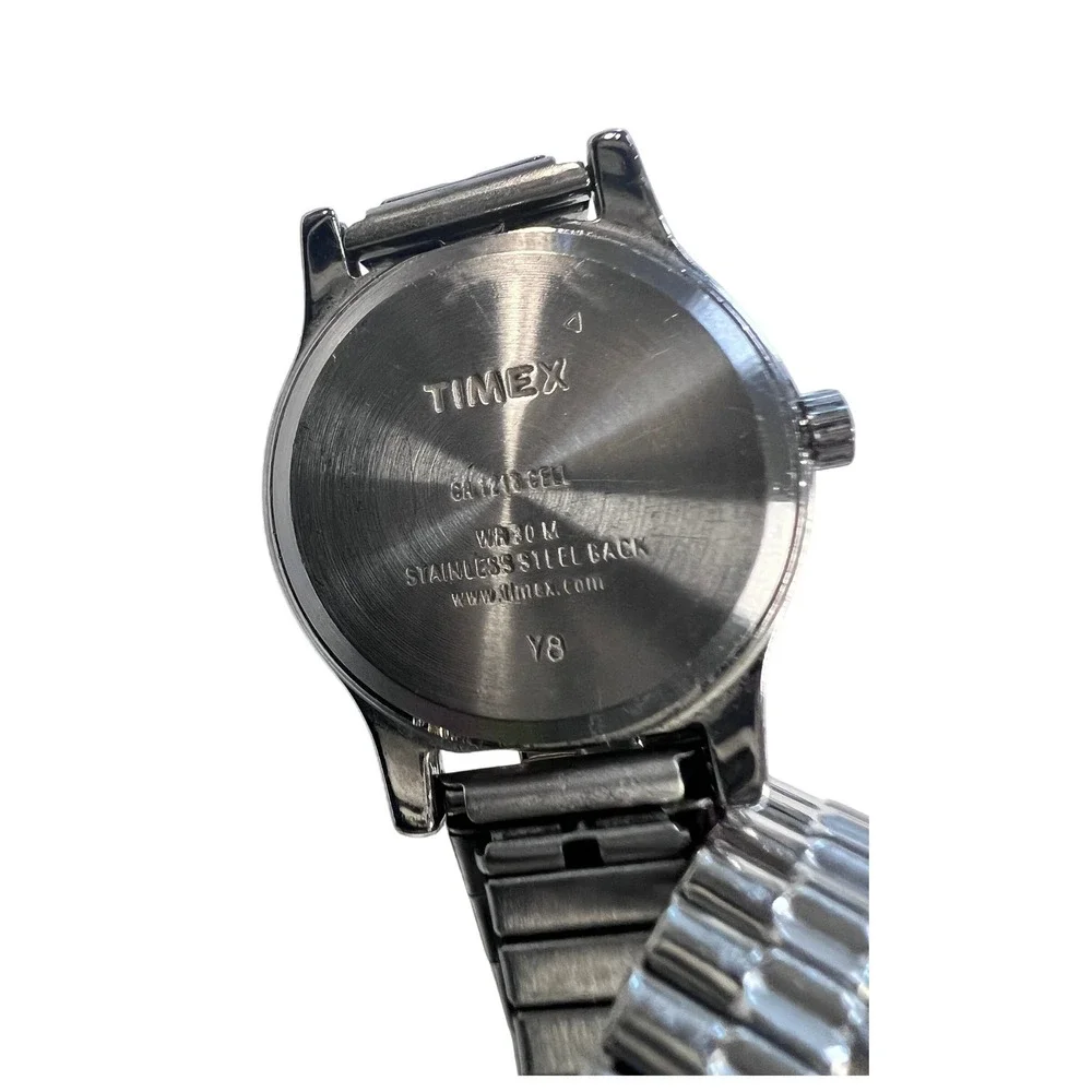 Timex Indiglo Wristwatch Women OS‎ Silver Fair Expansion Band WR 30M CR 1216